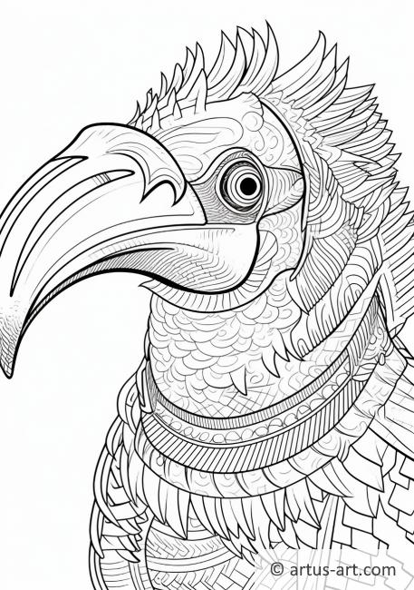 Gergedan Boynuzlu Kuş Boyama Sayfası